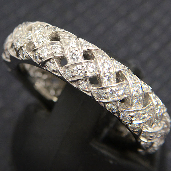 Tiffany & Co Vannerie Diamond Ring PT950 Platinum in Great Condition