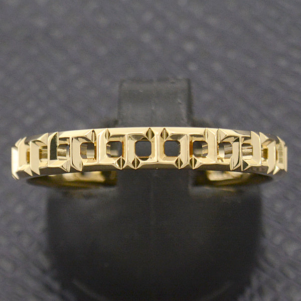 Tiffany & Co T True Narrow Ring 750YG Yellow Gold 23.5 in Great Condition