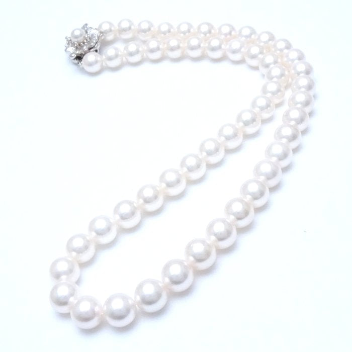 Akoya Pearl Necklace Silver 8-8.5mm