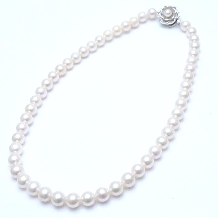 Akoya Pearl Necklace 8-8.5mm Silver