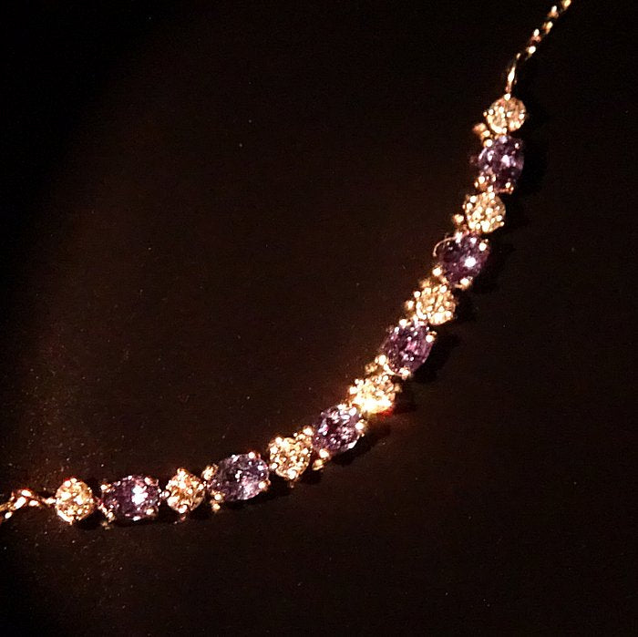 Alexandrite 0.20ct Diamond 0.12ct Platinum Necklace