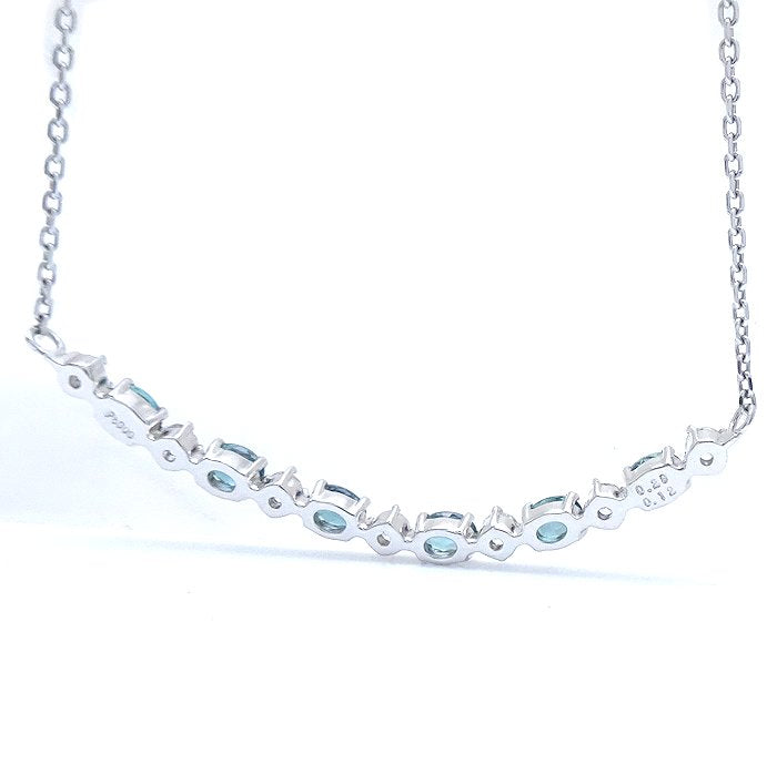 Alexandrite 0.20ct Diamond 0.12ct Platinum Necklace