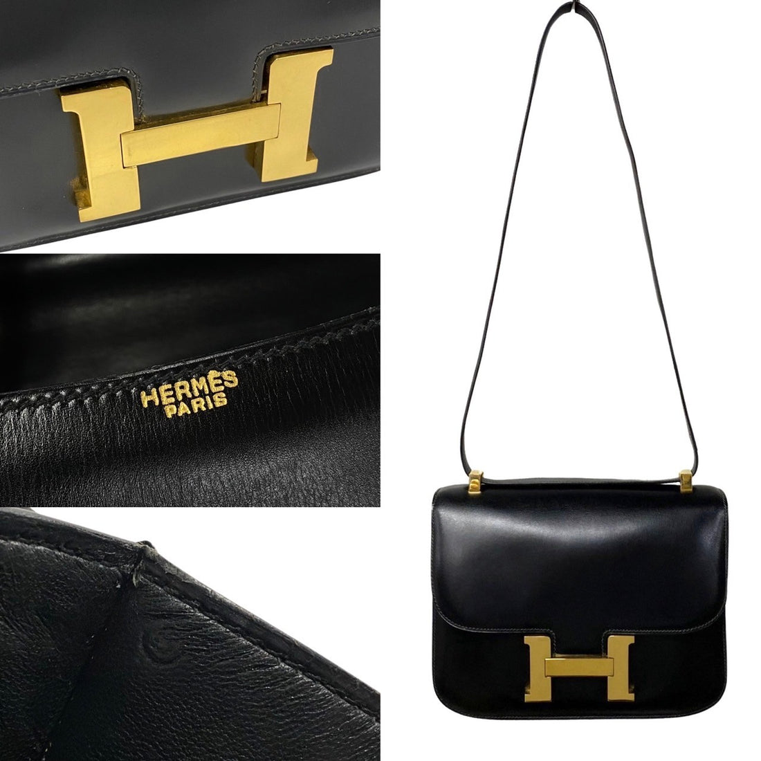 Hermes Box Calf Constance 23 Leather Crossbody Bag in Very Good Condition