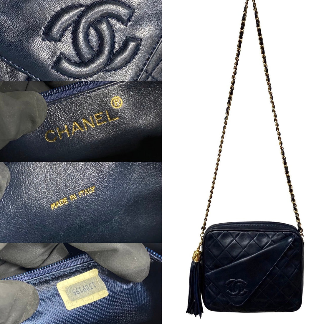 Chanel CC Quilted Leather Tassel Camera Bag  Leather Crossbody Bag in Very Good Condition