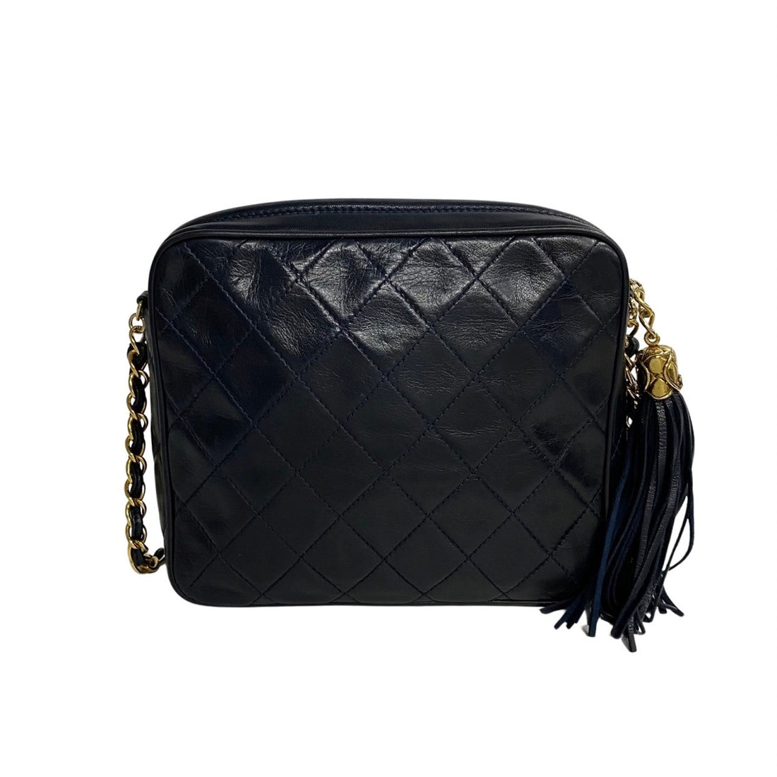 Chanel CC Quilted Leather Tassel Camera Bag  Leather Crossbody Bag in Very Good Condition