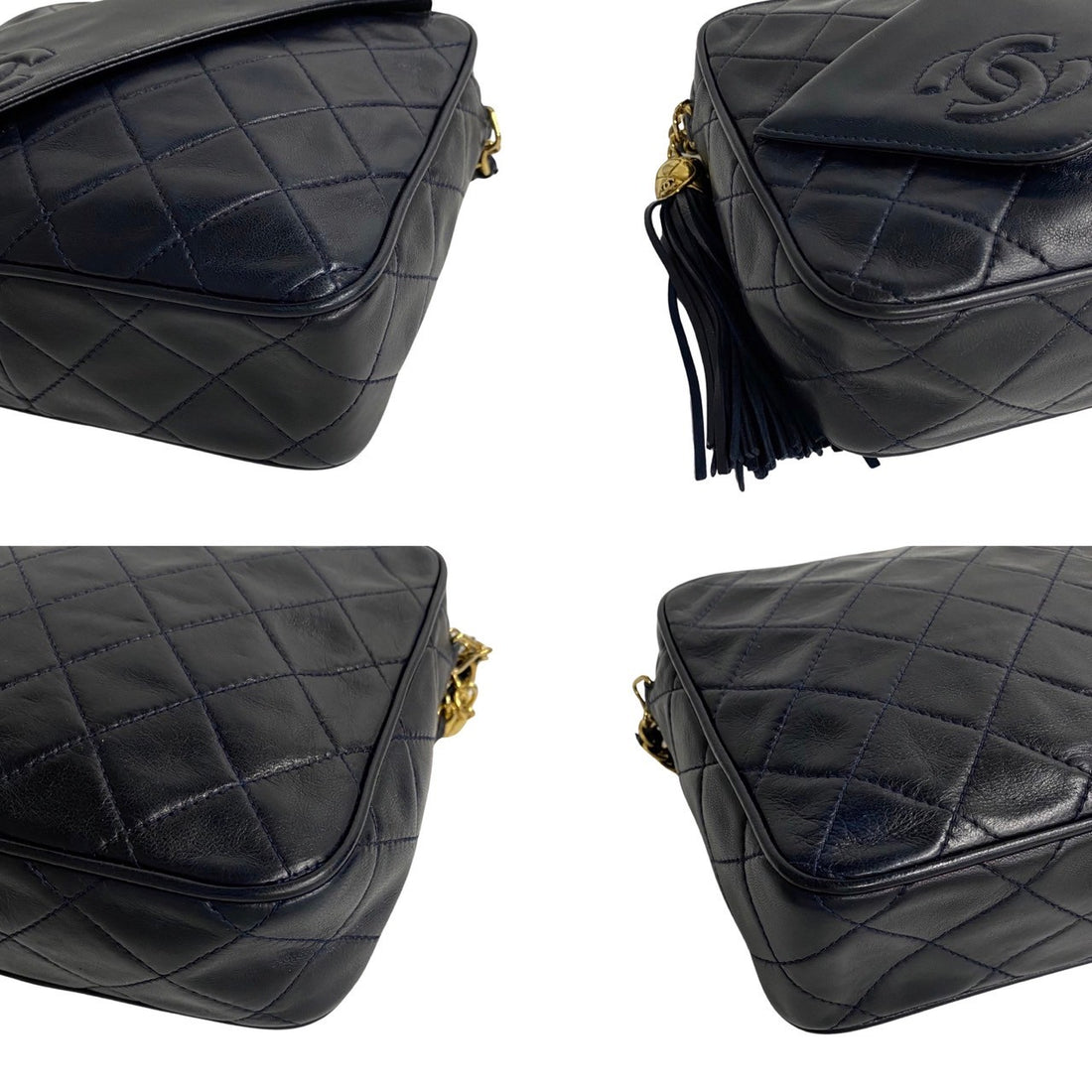 Chanel CC Quilted Leather Tassel Camera Bag  Leather Crossbody Bag in Very Good Condition