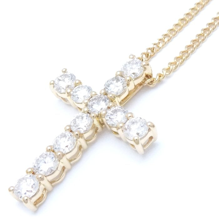 Diamond Cross Necklace 1.00ct K18YG Yellow Gold