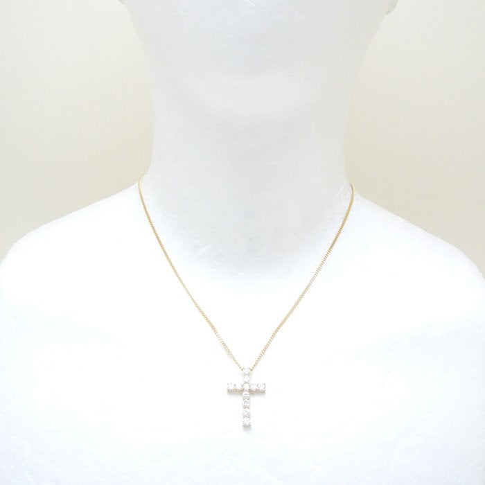 Diamond Cross Necklace 1.00ct K18YG Yellow Gold