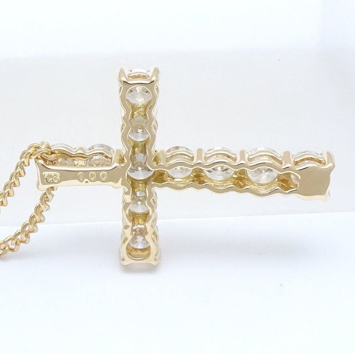 Diamond Cross Necklace 1.00ct K18YG Yellow Gold