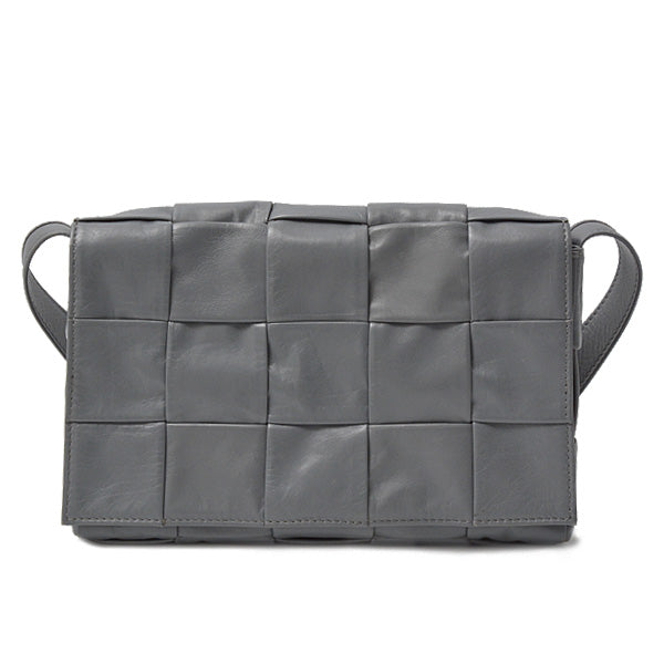 Bottega Veneta Leather Cassette Shoulder Bag Gray