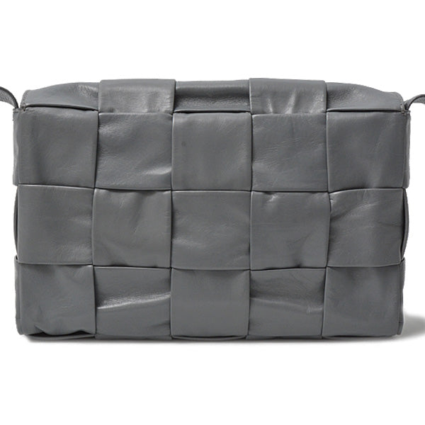 Bottega Veneta Leather Cassette Shoulder Bag Gray