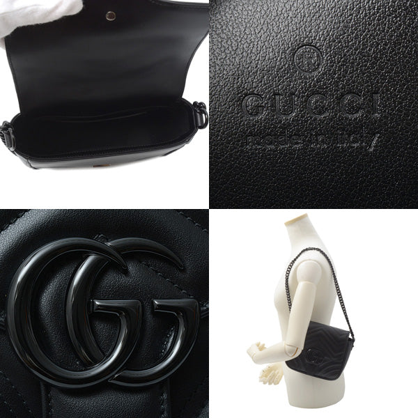 Gucci Leather GG Marmont Quilted Shoulder Bag 739681