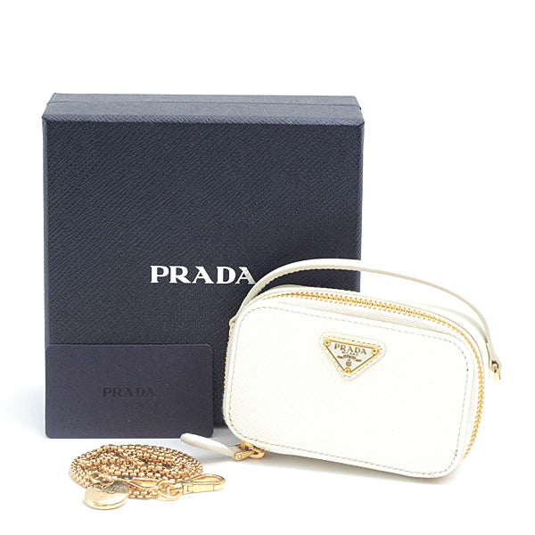 Prada Saffiano Leather Mini Pouch Shoulder Bag 1NR025