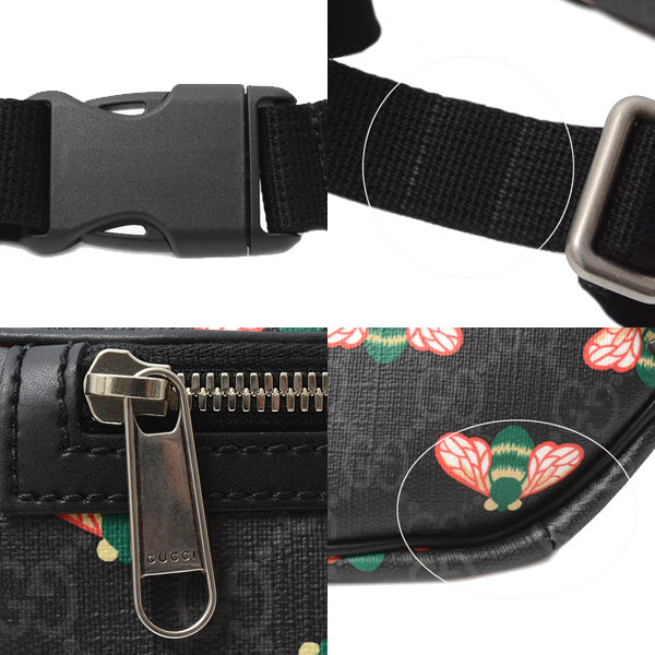 Gucci GG Supreme PVC Body Bag Bee Black 675181