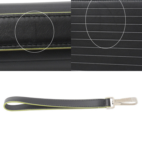 Christian Dior Leather Round Zip Organizer Wallet Black in Great Condition