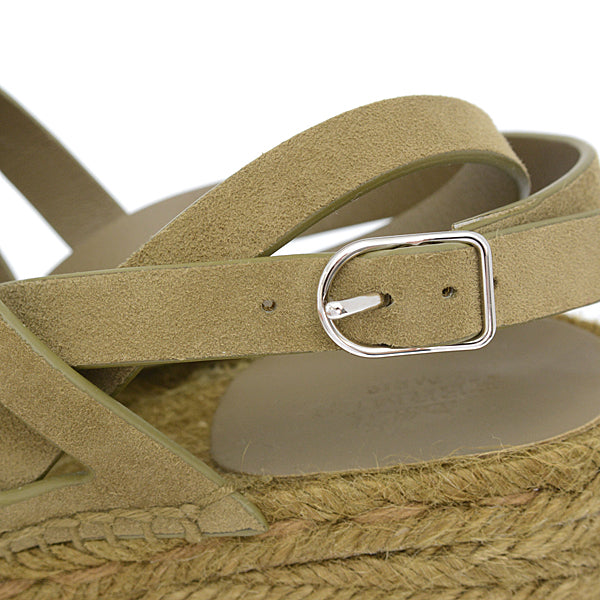 Hermes Suede Wedge Sole Sandals 37 in Great Condition