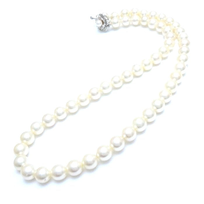 Akoya Pearl Necklace Silver 8-8.5mm