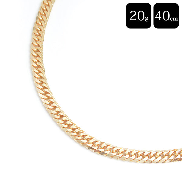 K18 6-Sided Double Necklace Yellow Gold