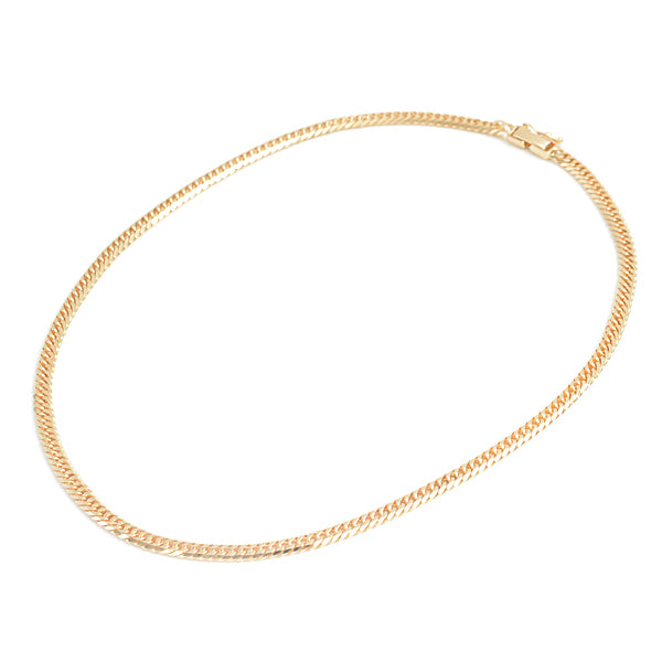 K18 6-Sided Double Necklace Yellow Gold