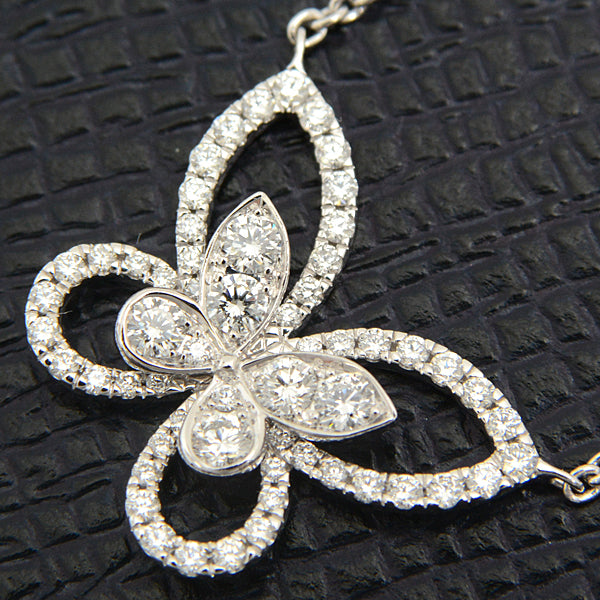 GRAFF 750WG Butterfly Diamond Necklace White Gold in Great Condition