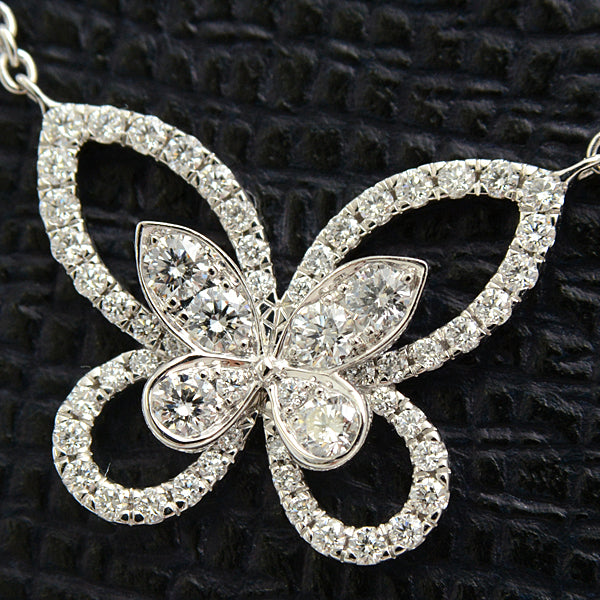 GRAFF 750WG Butterfly Diamond Necklace White Gold in Great Condition