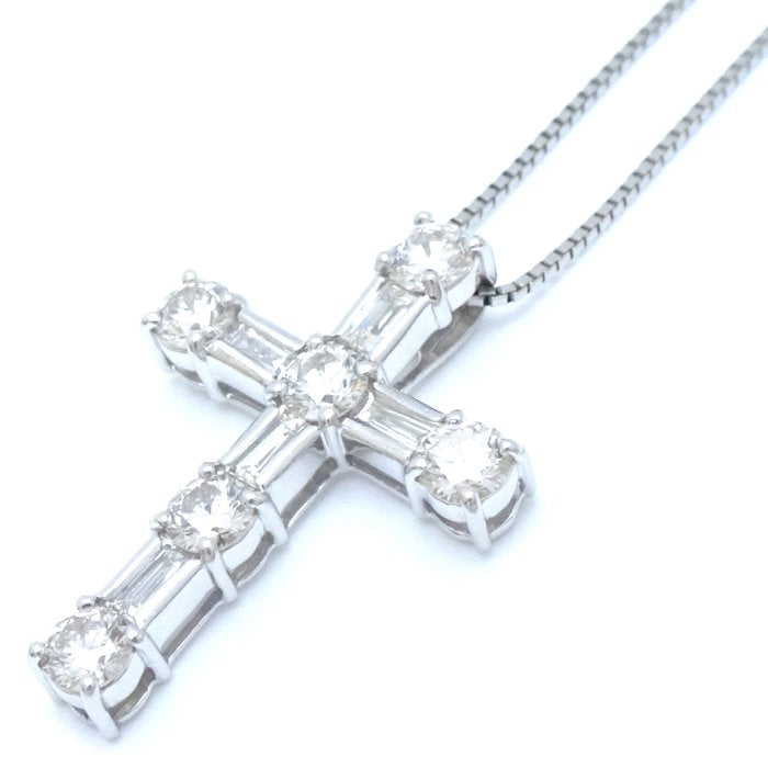 Diamond Cross Necklace 1.00ct Pt900 Pt850