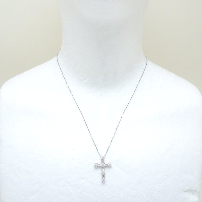 Diamond Cross Necklace 1.00ct Pt900 Pt850