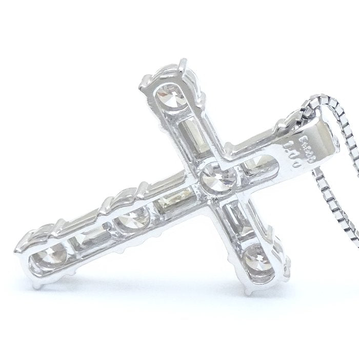 Diamond Cross Necklace 1.00ct Pt900 Pt850