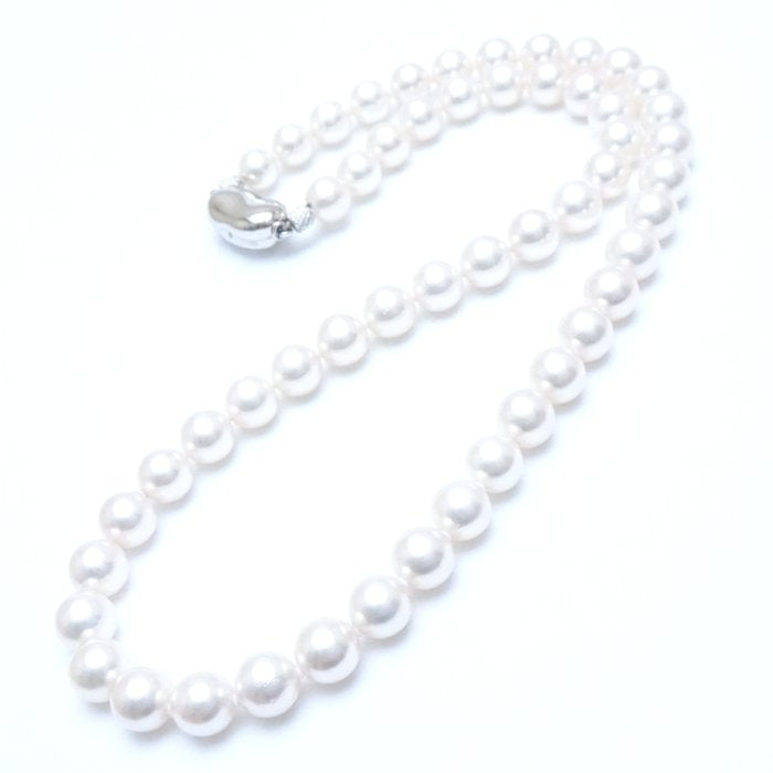 Akoya Pearl Necklace Silver 6.5-7.5mm