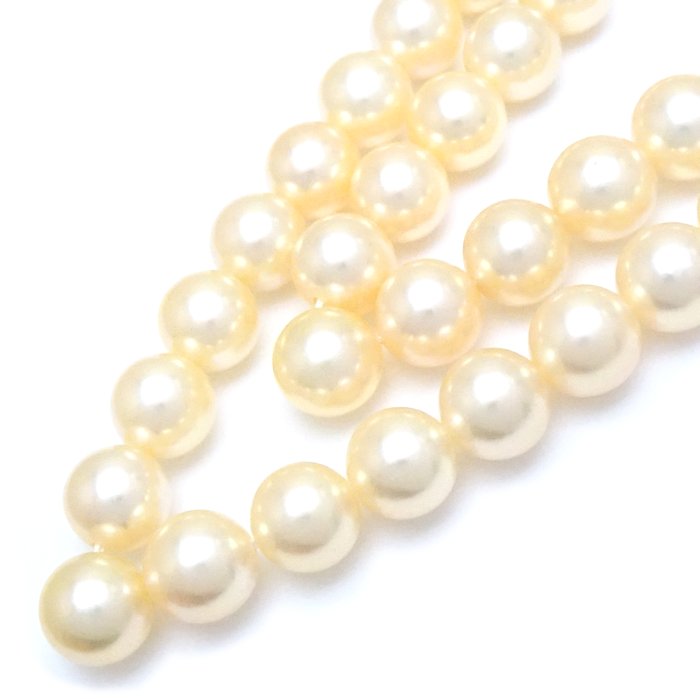 Akoya Pearl Necklace K18YG Gold V Design