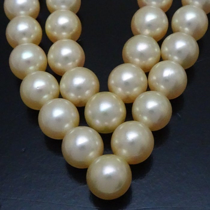 Akoya Pearl Necklace K18YG Gold V Design