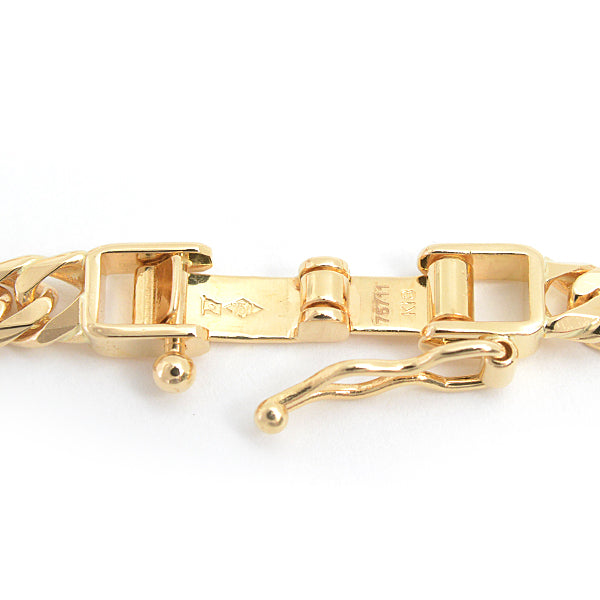 K18 6-Sided Double Chain Bracelet YG