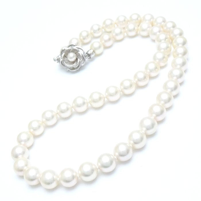 Akoya Pearl Necklace Silver 8.5-9mm