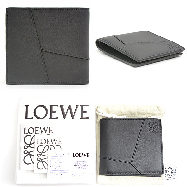 Loewe Puzzle Bifold Wallet Calf Leather Black