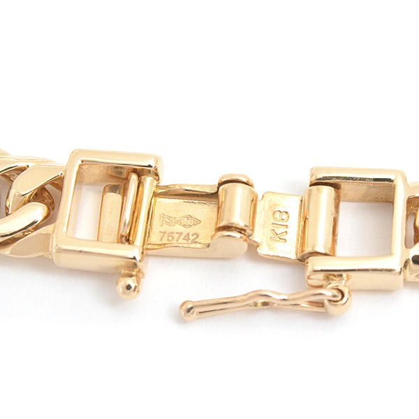 K18 6-Sided Double Chain Bracelet Yellow Gold