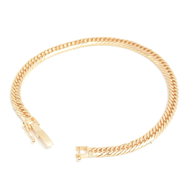 K18 8-Sided Triple Chain Bracelet Yellow Gold