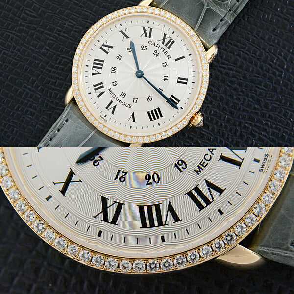 Cartier Ronde Louis Diamond Bezel Manual Watch