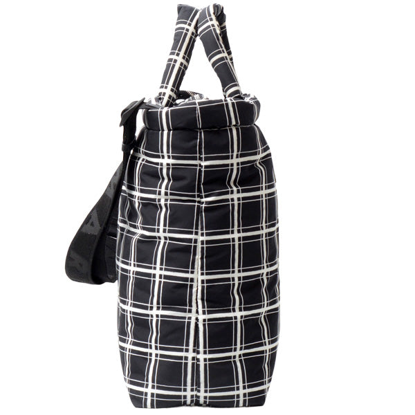 Marni Puff Tote Bag NS 2WAY Polyester Black Check Print in Great Condition