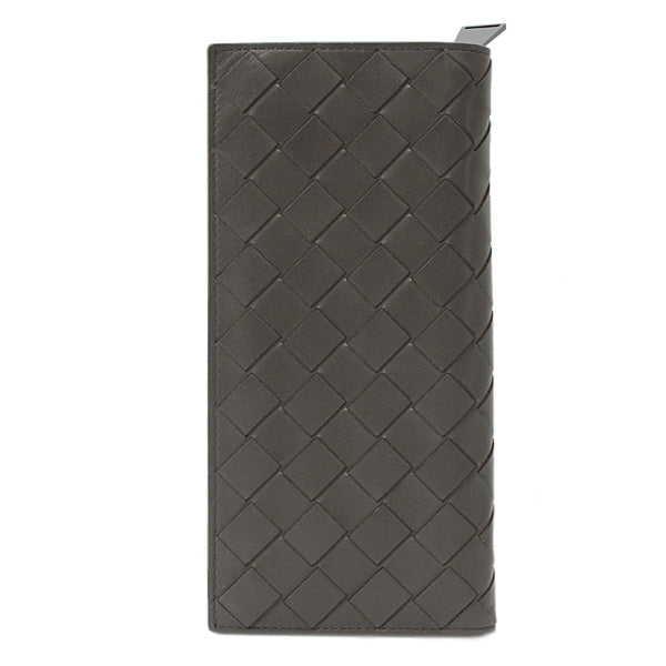 Bottega Veneta Men's Long Wallet Calf Leather Grey