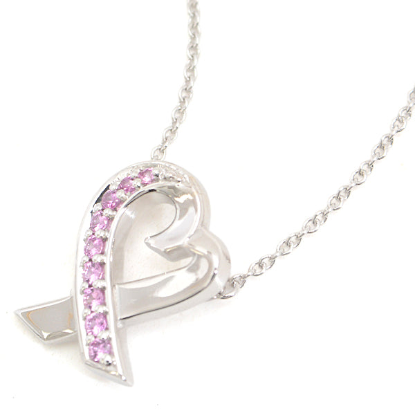 Tiffany & Co Loving Heart Pink Sapphire Necklace 750WG