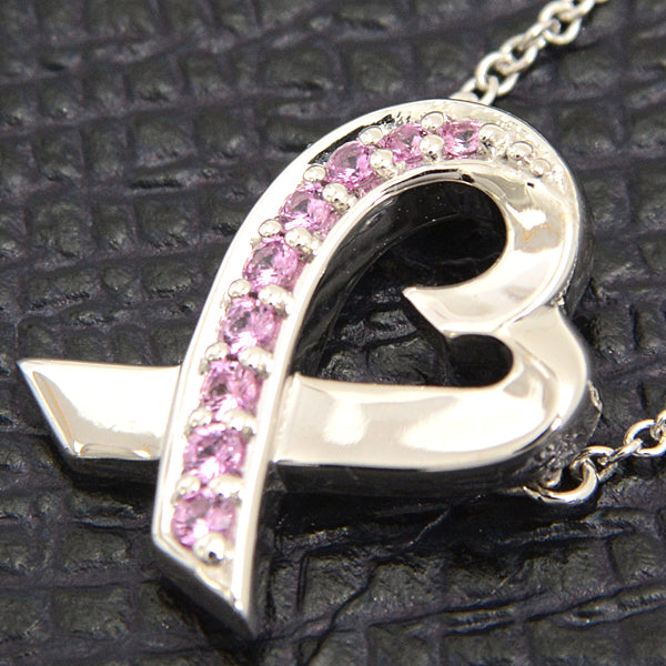 Tiffany & Co Loving Heart Pink Sapphire Necklace 750WG