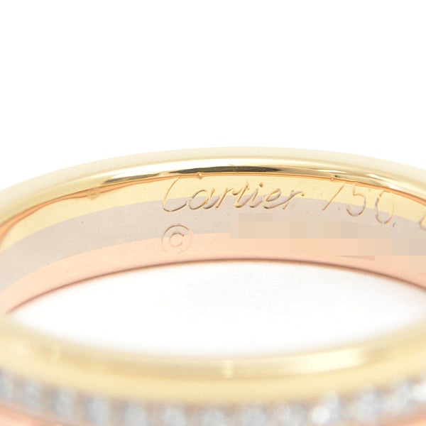 Cartier Trinity Diamond Wedding Ring 750YG×WG×PG in Great Condition