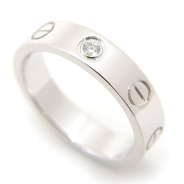 Cartier 750WG Diamond Mini Love Ring White Gold in Great Condition