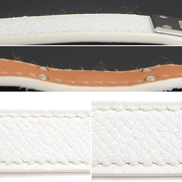 Hermes Vaux Epson Leather Bracelet Kelly Double Tour S White