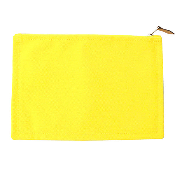 Hermes Cotton New Yachting PM Flat Pouch Yellow in Great Condition