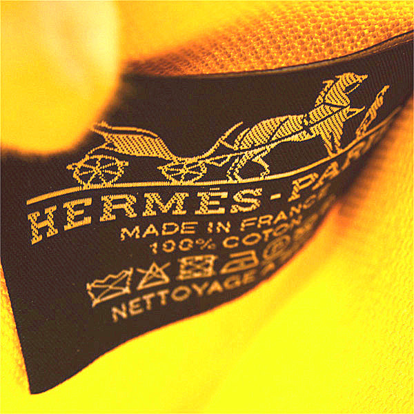 Hermes Cotton New Yachting PM Flat Pouch Yellow in Great Condition