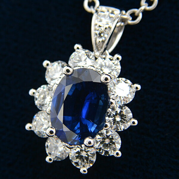 Tiffany PT950 Sapphire Diamond Necklace in Great Condition