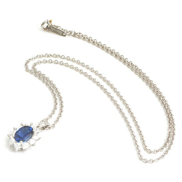 Tiffany PT950 Sapphire Diamond Necklace in Great Condition