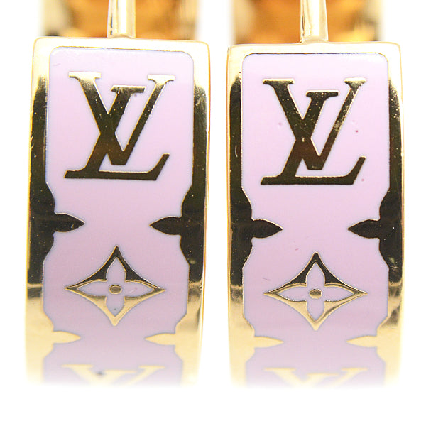 Louis Vuitton Nanogram Enamel Pink Earrings M01831 in Great Condition