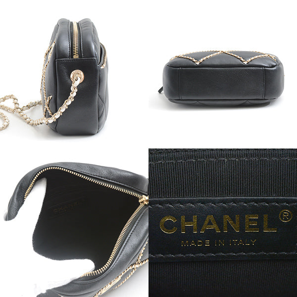 Chanel Lambskin Chain Shoulder Bag Black in Great Condition